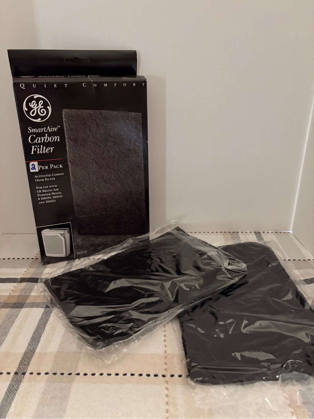 GE SmartAire Replacement Carbon Filters 2 Pack Activated Carbon Odor Filter